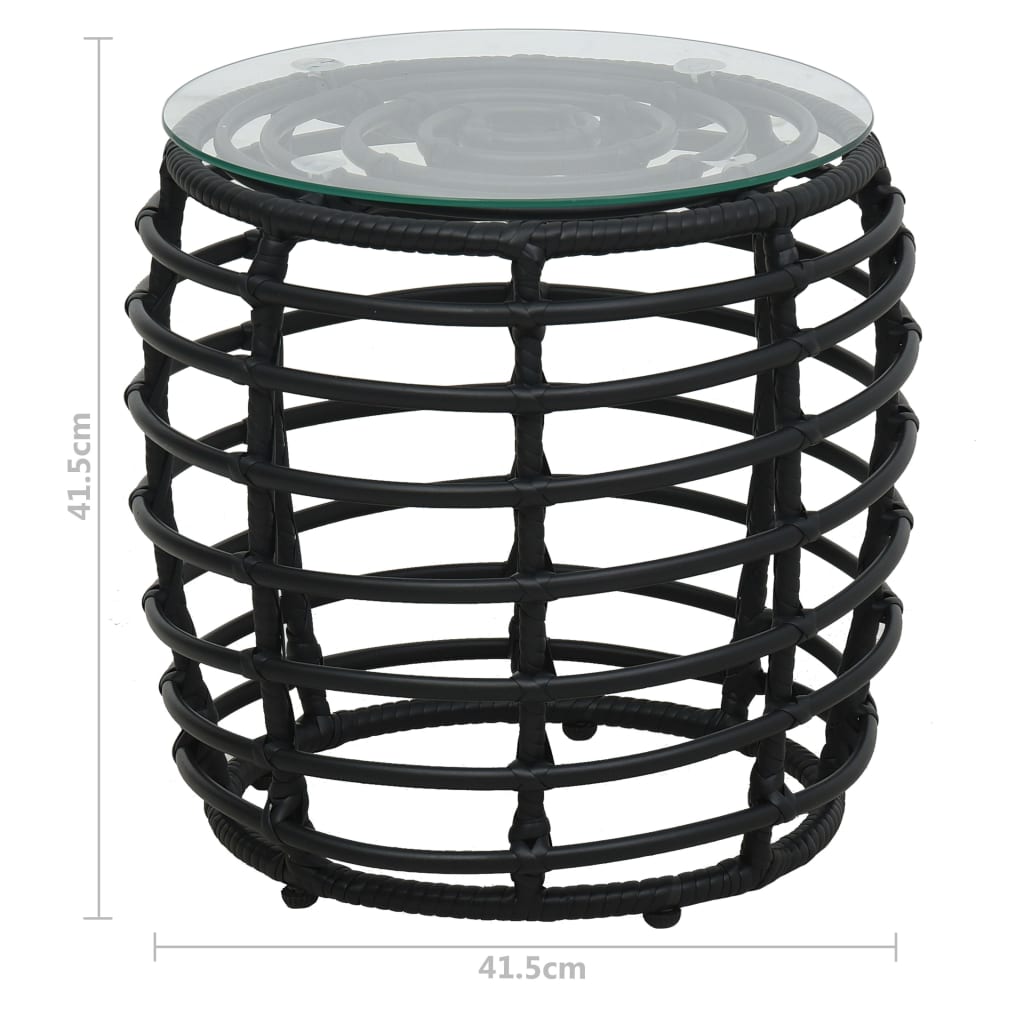 3 Piece Bistro Set Poly Rattan Black- Outdoor Furniture Sets - HomeShopIreland - Home Shop Ireland - Outdoor Furniture Sets - 3 Piece Bistro Set Poly Rattan Black