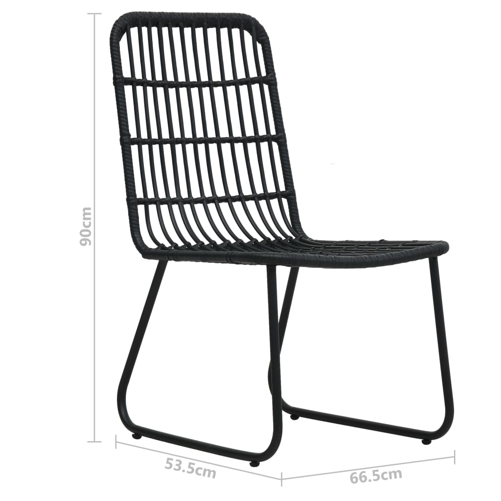 3 Piece Bistro Set Poly Rattan Black- Outdoor Furniture Sets - HomeShopIreland - Home Shop Ireland - Outdoor Furniture Sets - 3 Piece Bistro Set Poly Rattan Black