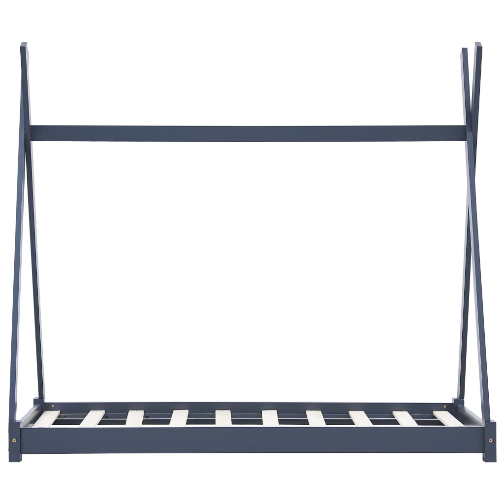 Kids Bed Frame Grey Solid Pine Wood 90x200 cm- Cots & Toddler Beds - HomeShopIreland - Home Shop Ireland - Cots & Toddler Beds - Kids Bed Frame Grey Solid Pine Wood 90x200 cm
