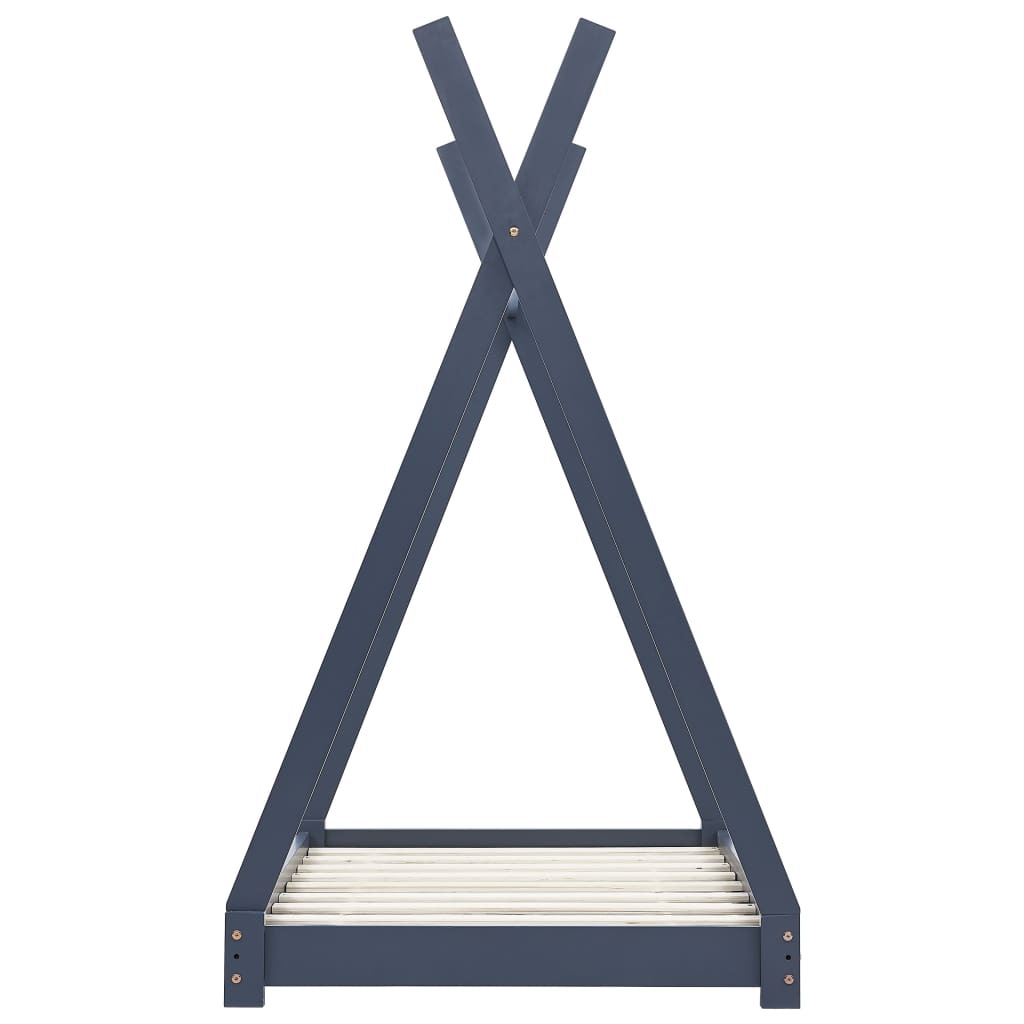 Kids Bed Frame Grey Solid Pine Wood 90x200 cm- Cots & Toddler Beds - HomeShopIreland - Home Shop Ireland - Cots & Toddler Beds - Kids Bed Frame Grey Solid Pine Wood 90x200 cm