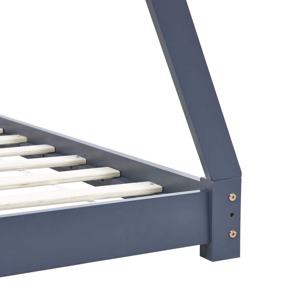 Kids Bed Frame Grey Solid Pine Wood 90x200 cm- Cots & Toddler Beds - HomeShopIreland - Home Shop Ireland - Cots & Toddler Beds - Kids Bed Frame Grey Solid Pine Wood 90x200 cm