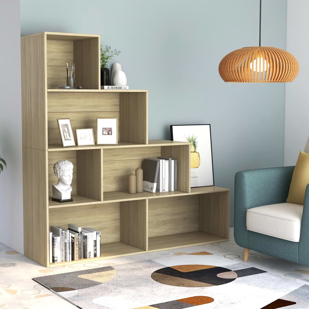 Book Cabinet/Room Divider Sonoma Oak 155x24x160 cm Chipboard- Bookcases & Standing Shelves - HomeShopIreland - Home Shop Ireland - Bookcases & Standing Shelves - Book Cabinet/Room Divider Sonoma Oak 155x24x160 cm Chipboard