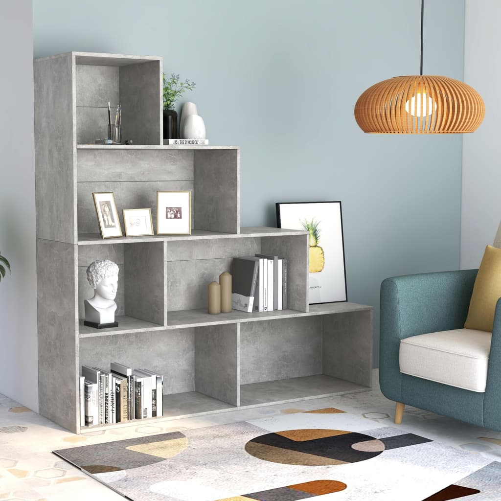 Book Cabinet/Room Divider Concrete Grey 155x24x160 cm Chipboard- Bookcases & Standing Shelves - HomeShopIreland - Home Shop Ireland - Bookcases & Standing Shelves - Book Cabinet/Room Divider Concrete Grey 155x24x160 cm Chipboard