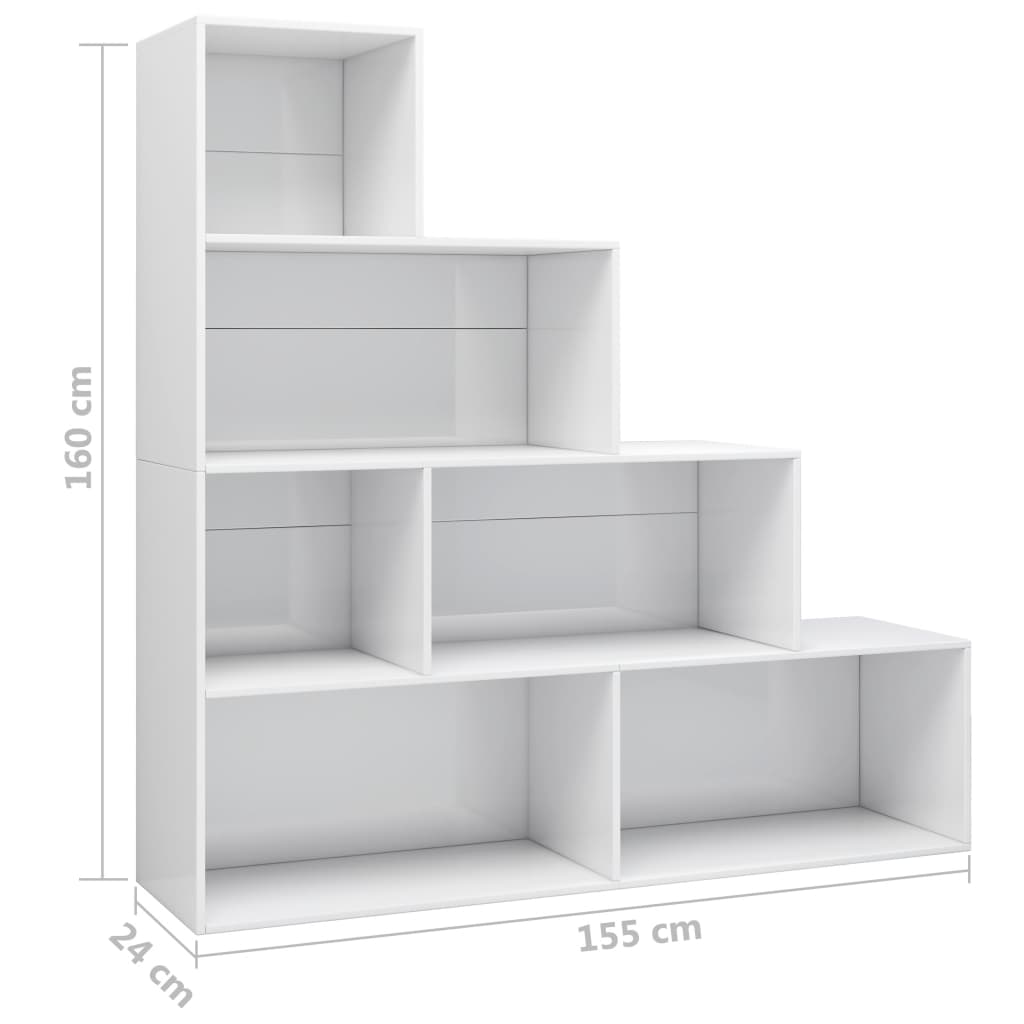 Book Cabinet/Room Divider High Gloss White 155x24x160 cm Chipboard- Bookcases & Standing Shelves - HomeShopIreland - Home Shop Ireland - Bookcases & Standing Shelves - Book Cabinet/Room Divider High Gloss White 155x24x160 cm Chipboard