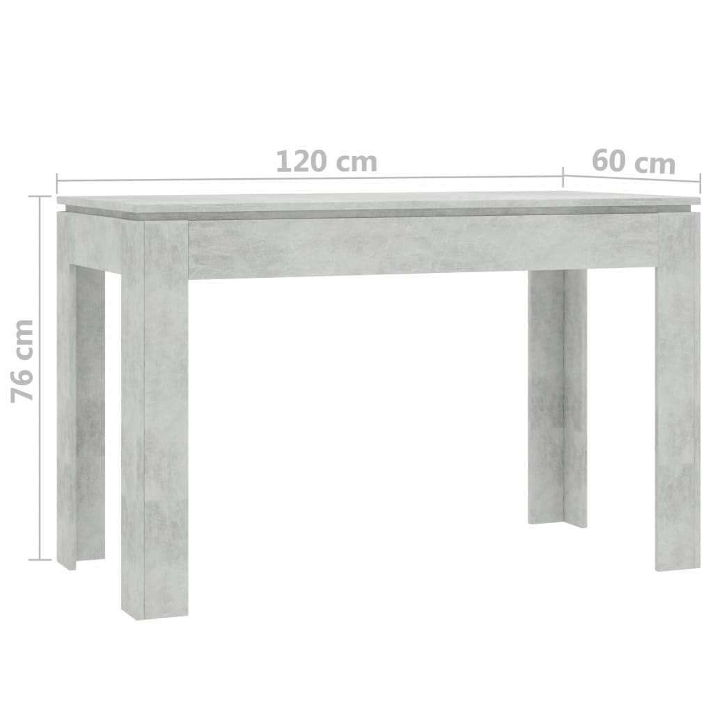 Dining Table Concrete Grey 120x60x76 cm Chipboard- Kitchen & Dining Room Tables - HomeShopIreland - Home Shop Ireland - Kitchen & Dining Room Tables - Dining Table Concrete Grey 120x60x76 cm Chipboard