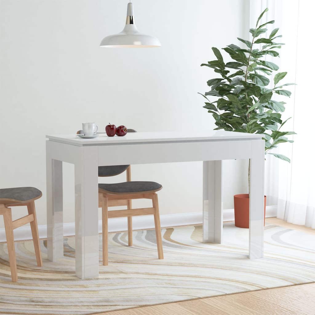 Dining Table High Gloss White 120x60x76 cm Chipboard- Kitchen & Dining Room Tables - HomeShopIreland - Home Shop Ireland - Kitchen & Dining Room Tables - Dining Table High Gloss White 120x60x76 cm Chipboard