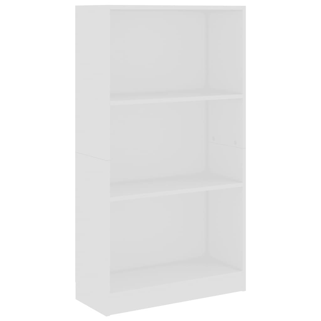 3-Tier Book Cabinet White 60x24x108 cm Chipboard- Bookcases & Standing Shelves - HomeShopIreland - Home Shop Ireland - Bookcases & Standing Shelves - 3-Tier Book Cabinet White 60x24x108 cm Chipboard