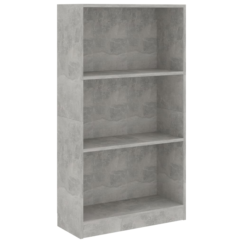 3-Tier Book Cabinet Concrete Grey 60x24x108 cm Chipboard- Bookcases & Standing Shelves - HomeShopIreland - Home Shop Ireland - Bookcases & Standing Shelves - 3-Tier Book Cabinet Concrete Grey 60x24x108 cm Chipboard