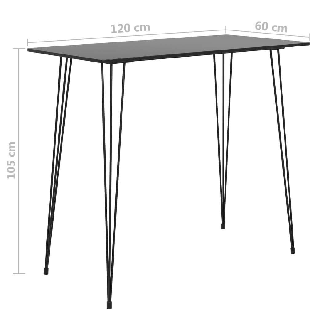 Bar Table Black 120x60x105 cm- Kitchen & Dining Room Tables - HomeShopIreland - Home Shop Ireland - Kitchen & Dining Room Tables - Bar Table Black 120x60x105 cm