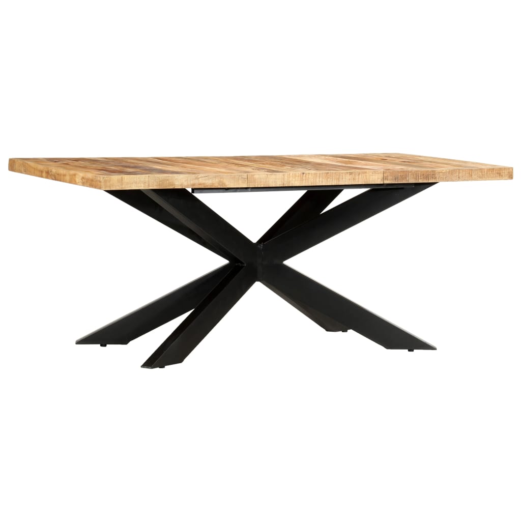 Dining Table 180x90x76 cm Solid Rough Mango Wood- Kitchen & Dining Room Tables - HomeShopIreland - Home Shop Ireland - Kitchen & Dining Room Tables - Dining Table 180x90x76 cm Solid Rough Mango Wood