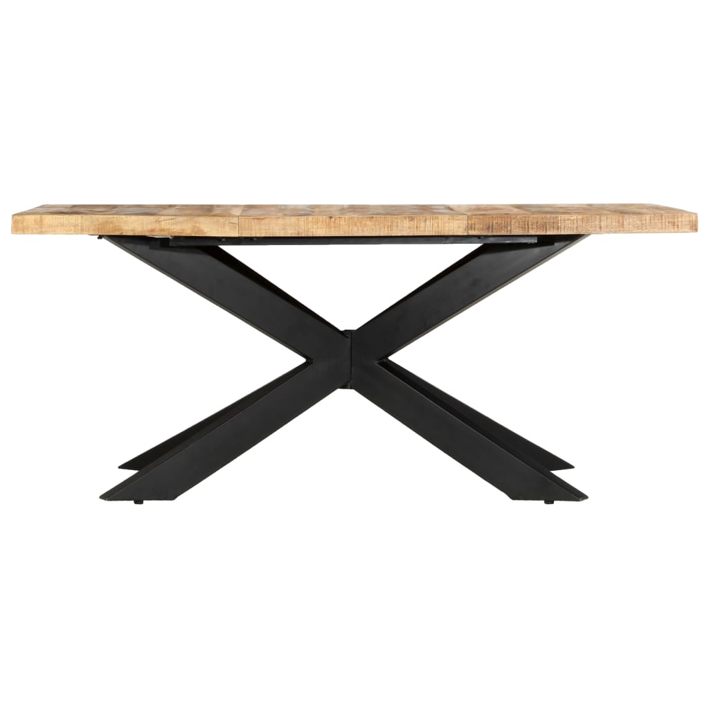 Dining Table 180x90x76 cm Solid Rough Mango Wood- Kitchen & Dining Room Tables - HomeShopIreland - Home Shop Ireland - Kitchen & Dining Room Tables - Dining Table 180x90x76 cm Solid Rough Mango Wood