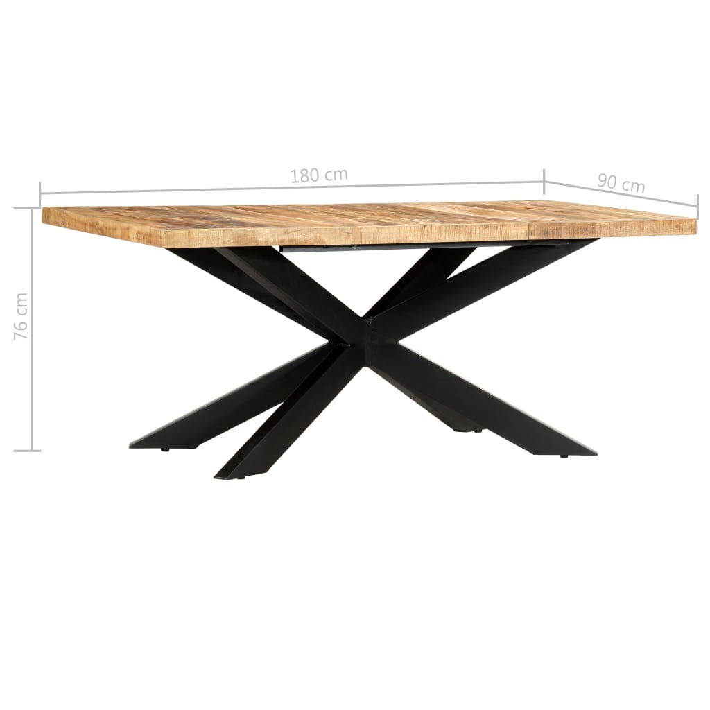 Dining Table 180x90x76 cm Solid Rough Mango Wood- Kitchen & Dining Room Tables - HomeShopIreland - Home Shop Ireland - Kitchen & Dining Room Tables - Dining Table 180x90x76 cm Solid Rough Mango Wood