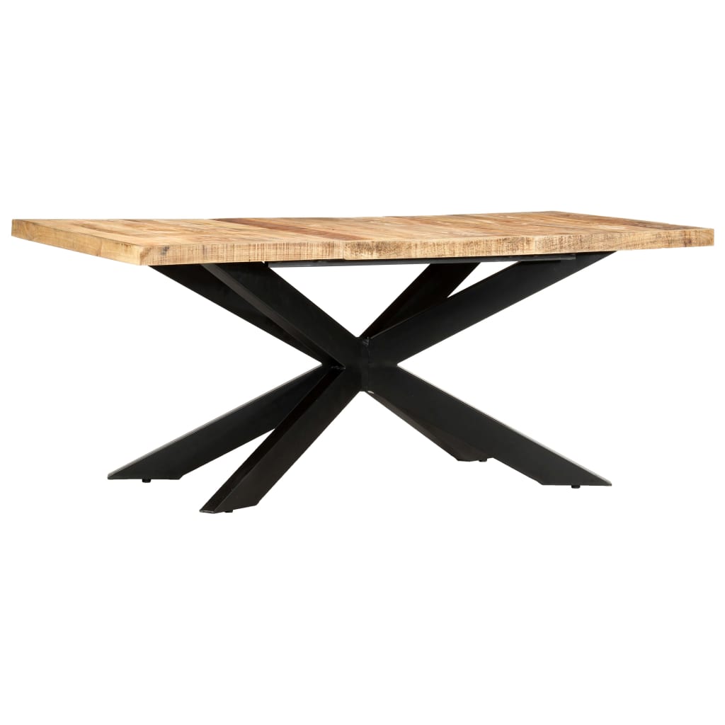 Dining Table 180x90x76 cm Solid Rough Mango Wood- Kitchen & Dining Room Tables - HomeShopIreland - Home Shop Ireland - Kitchen & Dining Room Tables - Dining Table 180x90x76 cm Solid Rough Mango Wood