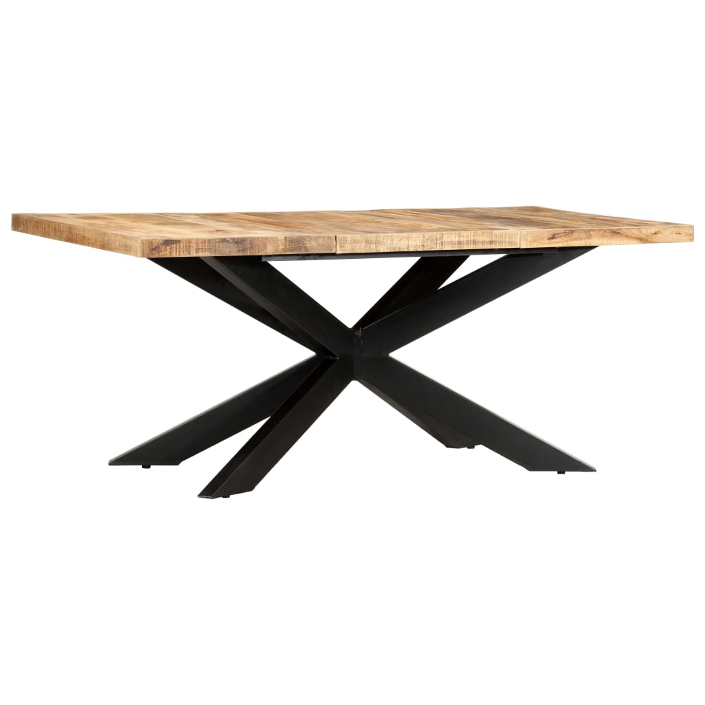 Dining Table 180x90x76 cm Solid Rough Mango Wood- Kitchen & Dining Room Tables - HomeShopIreland - Home Shop Ireland - Kitchen & Dining Room Tables - Dining Table 180x90x76 cm Solid Rough Mango Wood