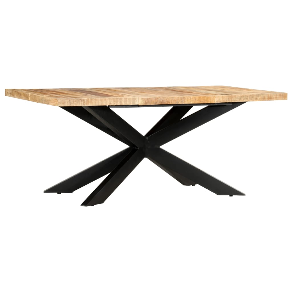Dining Table 180x90x76 cm Solid Rough Mango Wood- Kitchen & Dining Room Tables - HomeShopIreland - Home Shop Ireland - Kitchen & Dining Room Tables - Dining Table 180x90x76 cm Solid Rough Mango Wood