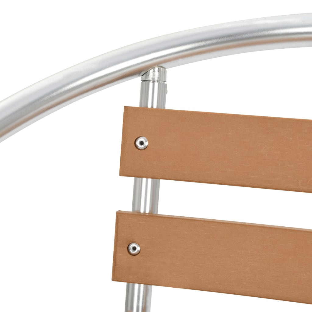 Stackable Garden Chairs 4 pcs Aluminium and WPC Silver- Outdoor Chairs - HomeShopIreland - Home Shop Ireland - Outdoor Chairs - Stackable Garden Chairs 4 pcs Aluminium and WPC Silver