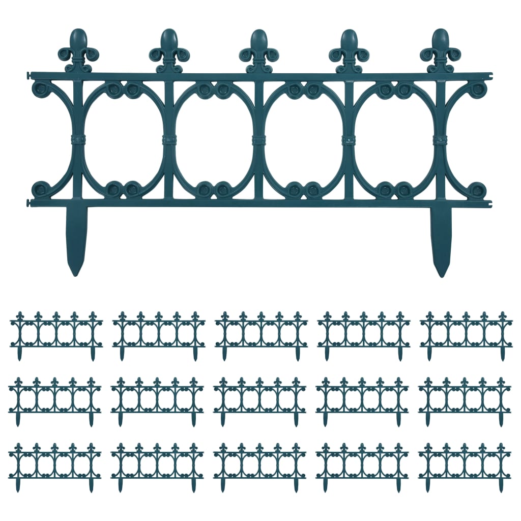 Lawn Edgings 16 pcs Green 10 m PP- Garden Borders & Edging - HomeShopIreland - Home Shop Ireland - Garden Borders & Edging - Lawn Edgings 16 pcs Green 10 m PP