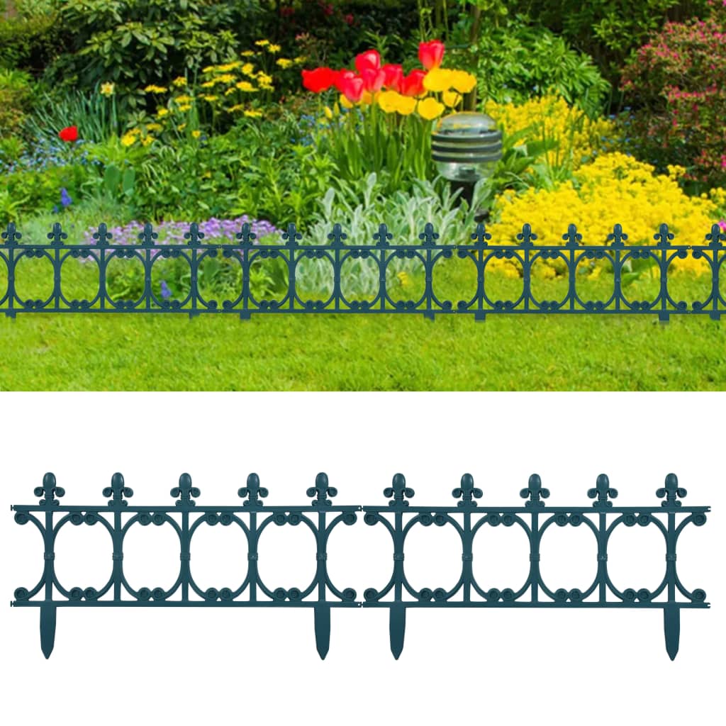 Lawn Edgings 16 pcs Green 10 m PP- Garden Borders & Edging - HomeShopIreland - Home Shop Ireland - Garden Borders & Edging - Lawn Edgings 16 pcs Green 10 m PP