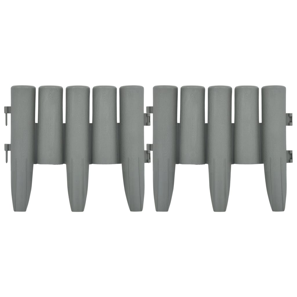 Lawn Edgings 36 pcs Grey 10 m PP- Garden Borders & Edging - HomeShopIreland - Home Shop Ireland - Garden Borders & Edging - Lawn Edgings 36 pcs Grey 10 m PP