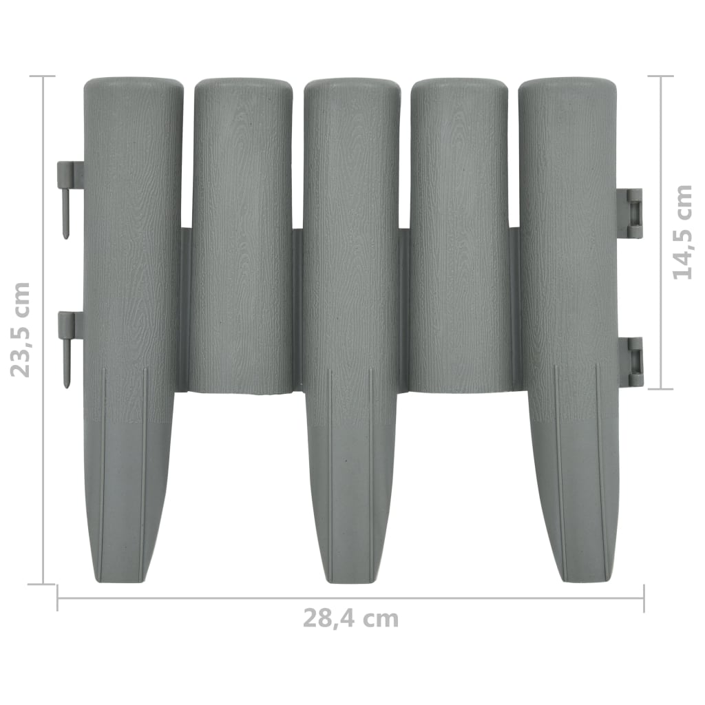 Lawn Edgings 36 pcs Grey 10 m PP- Garden Borders & Edging - HomeShopIreland - Home Shop Ireland - Garden Borders & Edging - Lawn Edgings 36 pcs Grey 10 m PP