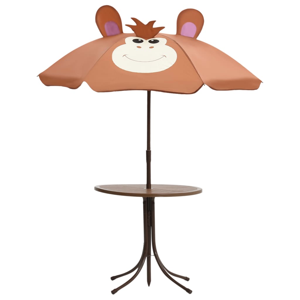 3 Piece Kids' Garden Bistro Set with Parasol Brown- Outdoor Furniture Sets - HomeShopIreland - Home Shop Ireland - Outdoor Furniture Sets - 3 Piece Kids' Garden Bistro Set with Parasol Brown