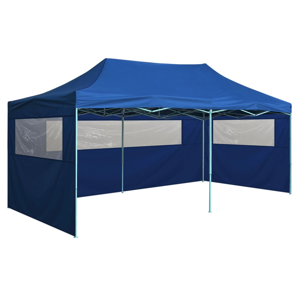 Professional Folding Party Tent with 4 Sidewalls 3x6 m Steel Blue- Canopies & Gazebos - HomeShopIreland - Home Shop Ireland - Canopies & Gazebos - Professional Folding Party Tent with 4 Sidewalls 3x6 m Steel Blue