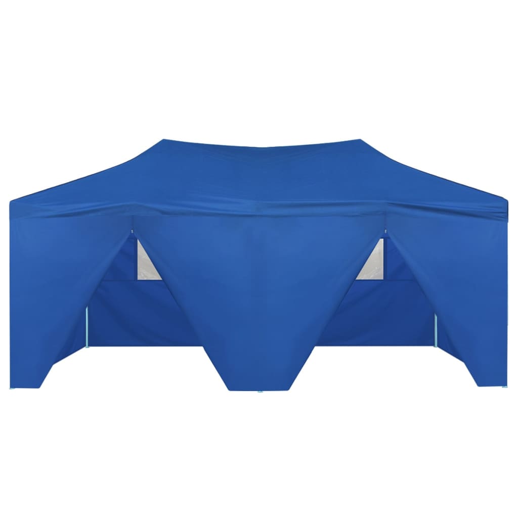 Professional Folding Party Tent with 4 Sidewalls 3x6 m Steel Blue- Canopies & Gazebos - HomeShopIreland - Home Shop Ireland - Canopies & Gazebos - Professional Folding Party Tent with 4 Sidewalls 3x6 m Steel Blue