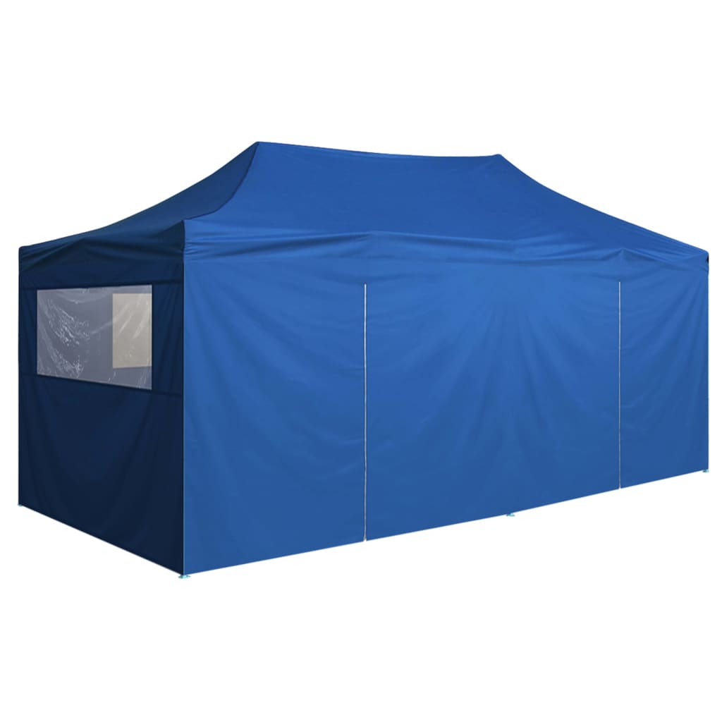 Professional Folding Party Tent with 4 Sidewalls 3x6 m Steel Blue- Canopies & Gazebos - HomeShopIreland - Home Shop Ireland - Canopies & Gazebos - Professional Folding Party Tent with 4 Sidewalls 3x6 m Steel Blue