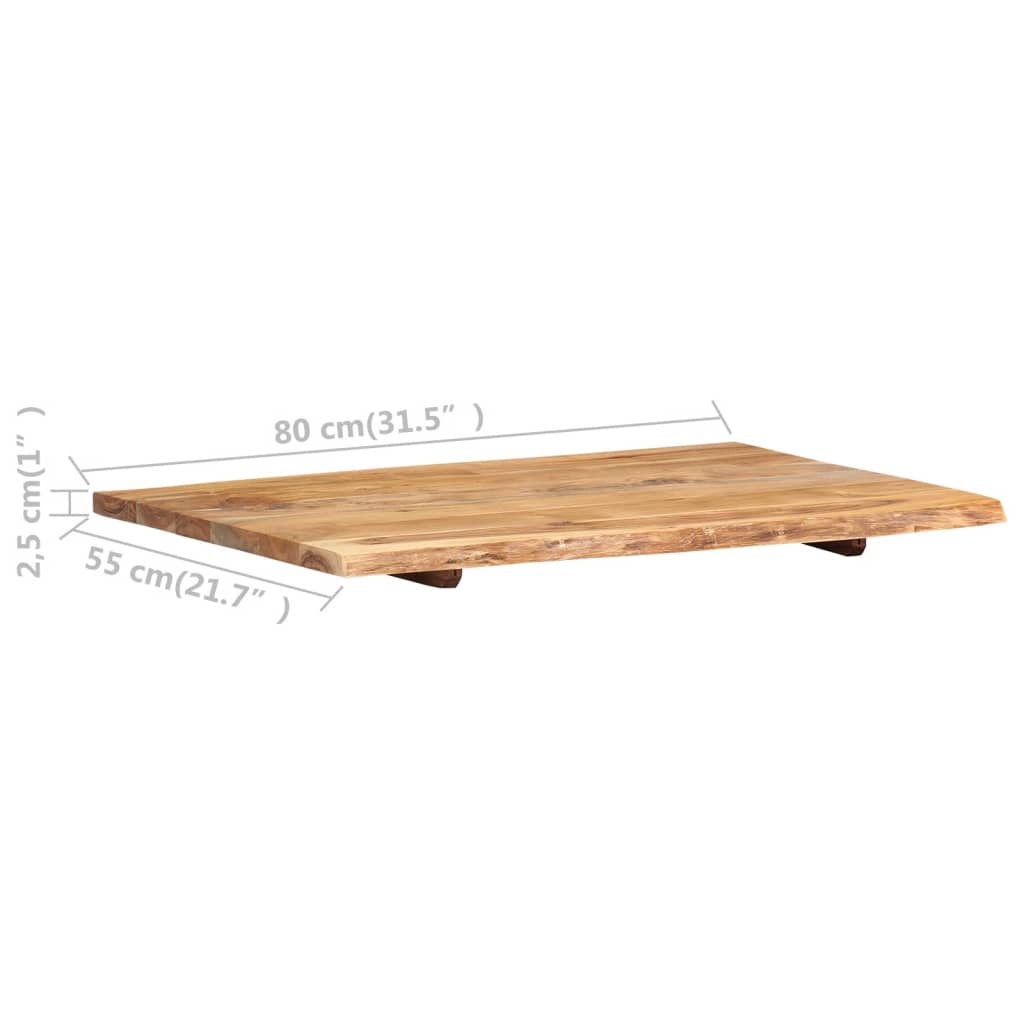 Bathroom Vanity Top Solid Acacia Wood 80x55x2.5 cm- Sink Accessories - HomeShopIreland - Home Shop Ireland - Sink Accessories - Bathroom Vanity Top Solid Acacia Wood 80x55x2.5 cm