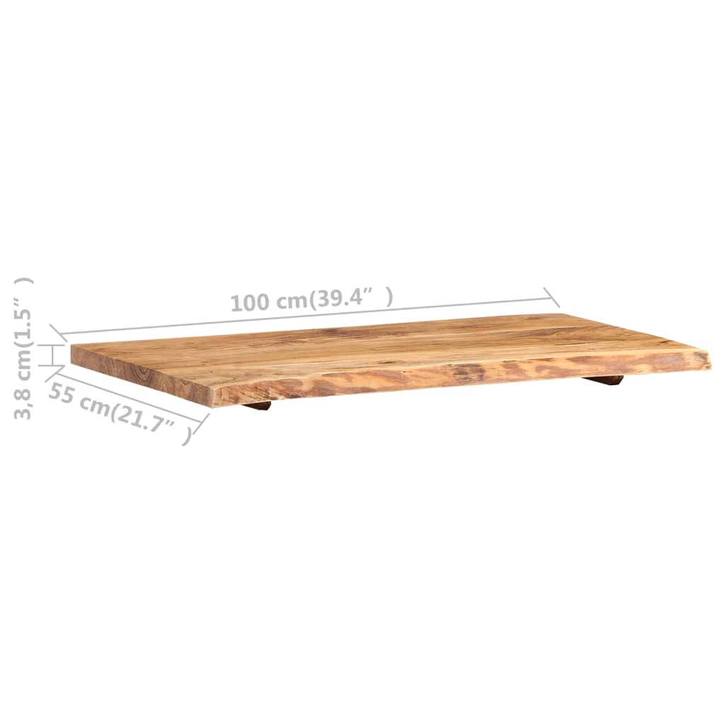 Bathroom Vanity Top Solid Acacia Wood 100x55x3.8 cm- Sink Accessories - HomeShopIreland - Home Shop Ireland - Sink Accessories - Bathroom Vanity Top Solid Acacia Wood 100x55x3.8 cm