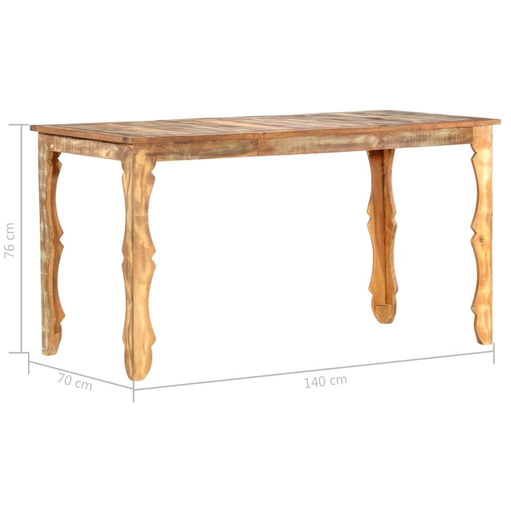 Dining Table 140x70x76 cm Solid Reclaimed Wood- Kitchen & Dining Room Tables - HomeShopIreland - Home Shop Ireland - Kitchen & Dining Room Tables - Dining Table 140x70x76 cm Solid Reclaimed Wood