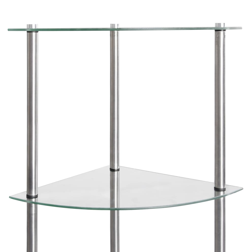 6-Tier Shelf Transparent 30x30x160 cm Tempered Glass- Bookcases & Standing Shelves - HomeShopIreland - Home Shop Ireland - Bookcases & Standing Shelves - 6-Tier Shelf Transparent 30x30x160 cm Tempered Glass