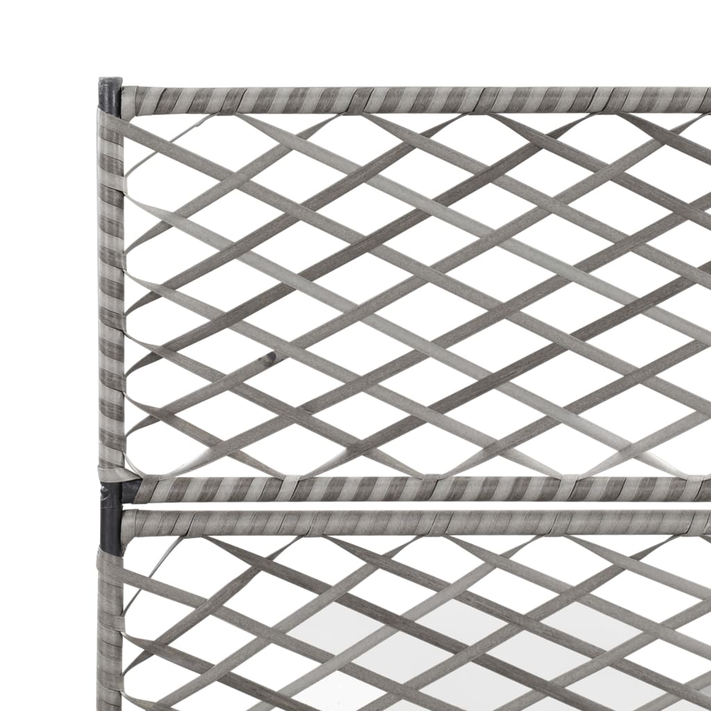 Trellis Raised Bed with 3 Pots 83x30x130 cm Poly Rattan Grey- Pots & Planters - HomeShopIreland - Home Shop Ireland - Pots & Planters - Trellis Raised Bed with 3 Pots 83x30x130 cm Poly Rattan Grey