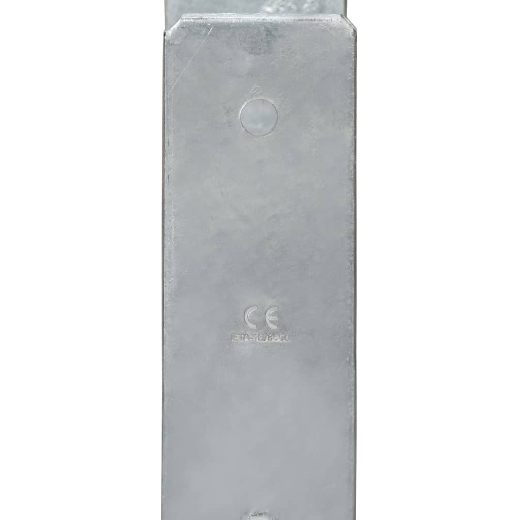 Fence Anchors 2 pcs Silver 8x6x60 cm Galvanised Steel- Ground Spikes - HomeShopIreland - Home Shop Ireland - Ground Spikes - Fence Anchors 2 pcs Silver 8x6x60 cm Galvanised Steel