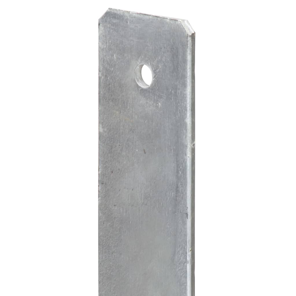 Fence Anchors 2 pcs Silver 8x6x60 cm Galvanised Steel- Ground Spikes - HomeShopIreland - Home Shop Ireland - Ground Spikes - Fence Anchors 2 pcs Silver 8x6x60 cm Galvanised Steel