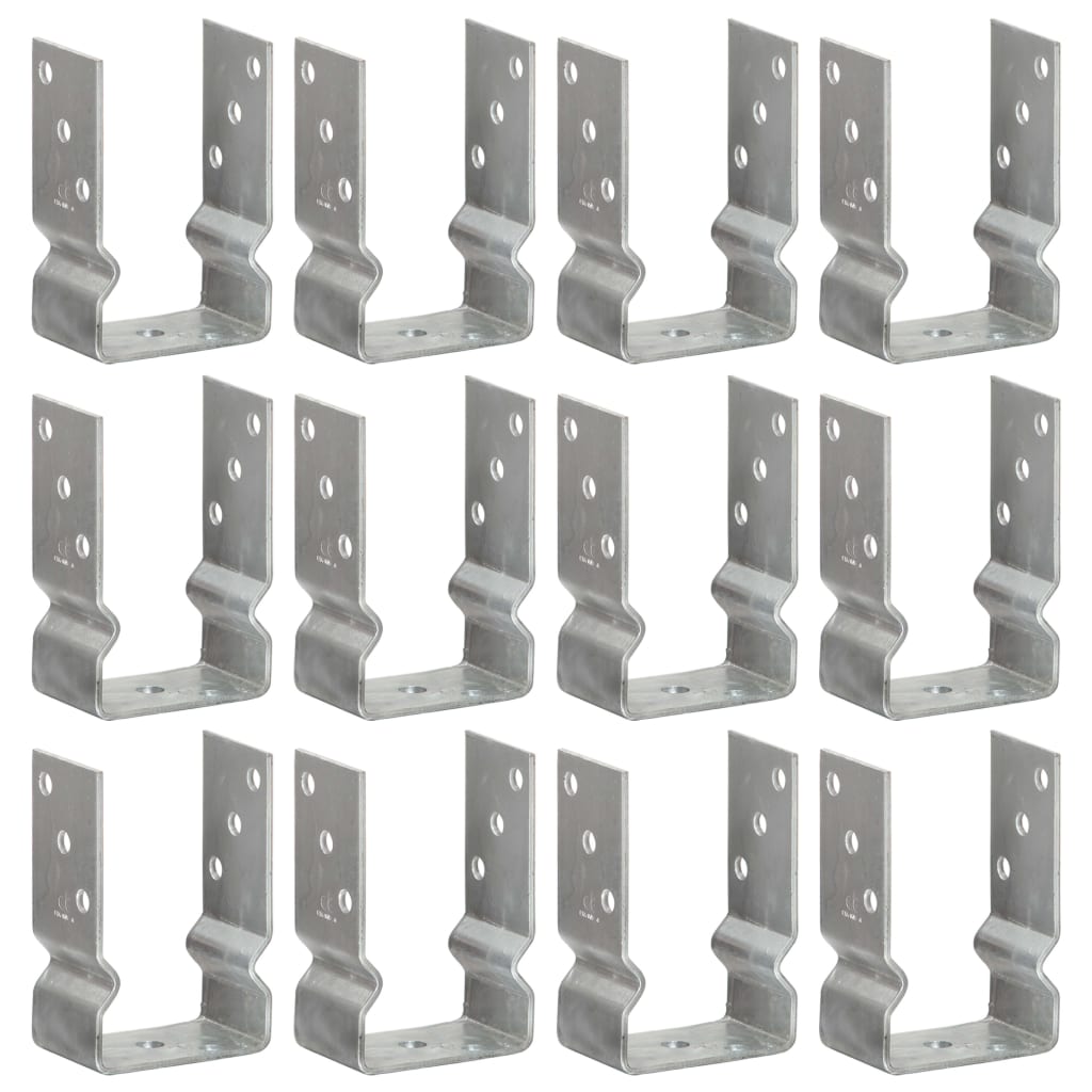 Fence Anchors 12 pcs Silver 9x6x15 cm Galvanised Steel- Ground Spikes - HomeShopIreland - Home Shop Ireland - Ground Spikes - Fence Anchors 12 pcs Silver 9x6x15 cm Galvanised Steel