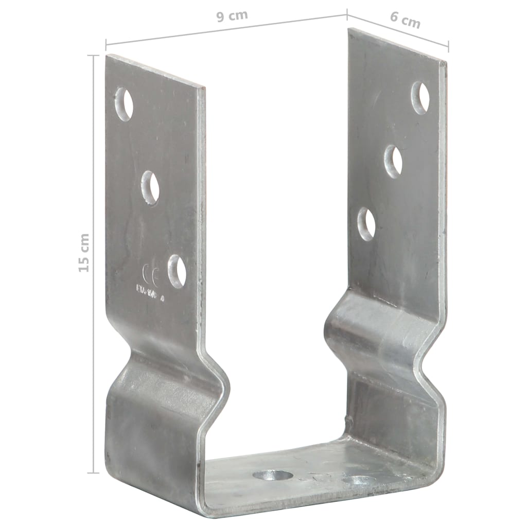 Fence Anchors 12 pcs Silver 9x6x15 cm Galvanised Steel- Ground Spikes - HomeShopIreland - Home Shop Ireland - Ground Spikes - Fence Anchors 12 pcs Silver 9x6x15 cm Galvanised Steel