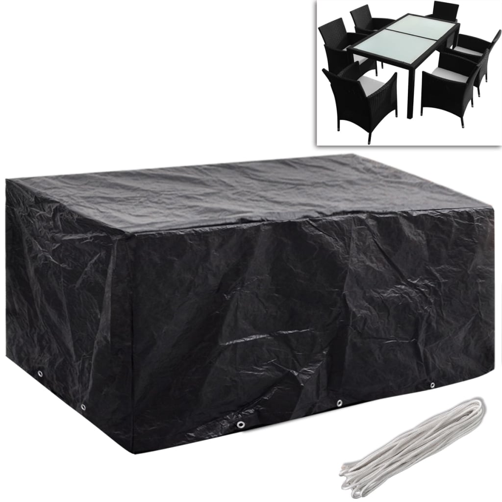 Garden Furniture Covers 2pcs 6 Person Poly Rattan 240x140cm- Outdoor Furniture Covers - HomeShopIreland - Home Shop Ireland - Outdoor Furniture Covers - Garden Furniture Covers 2pcs 6 Person Poly Rattan 240x140cm
