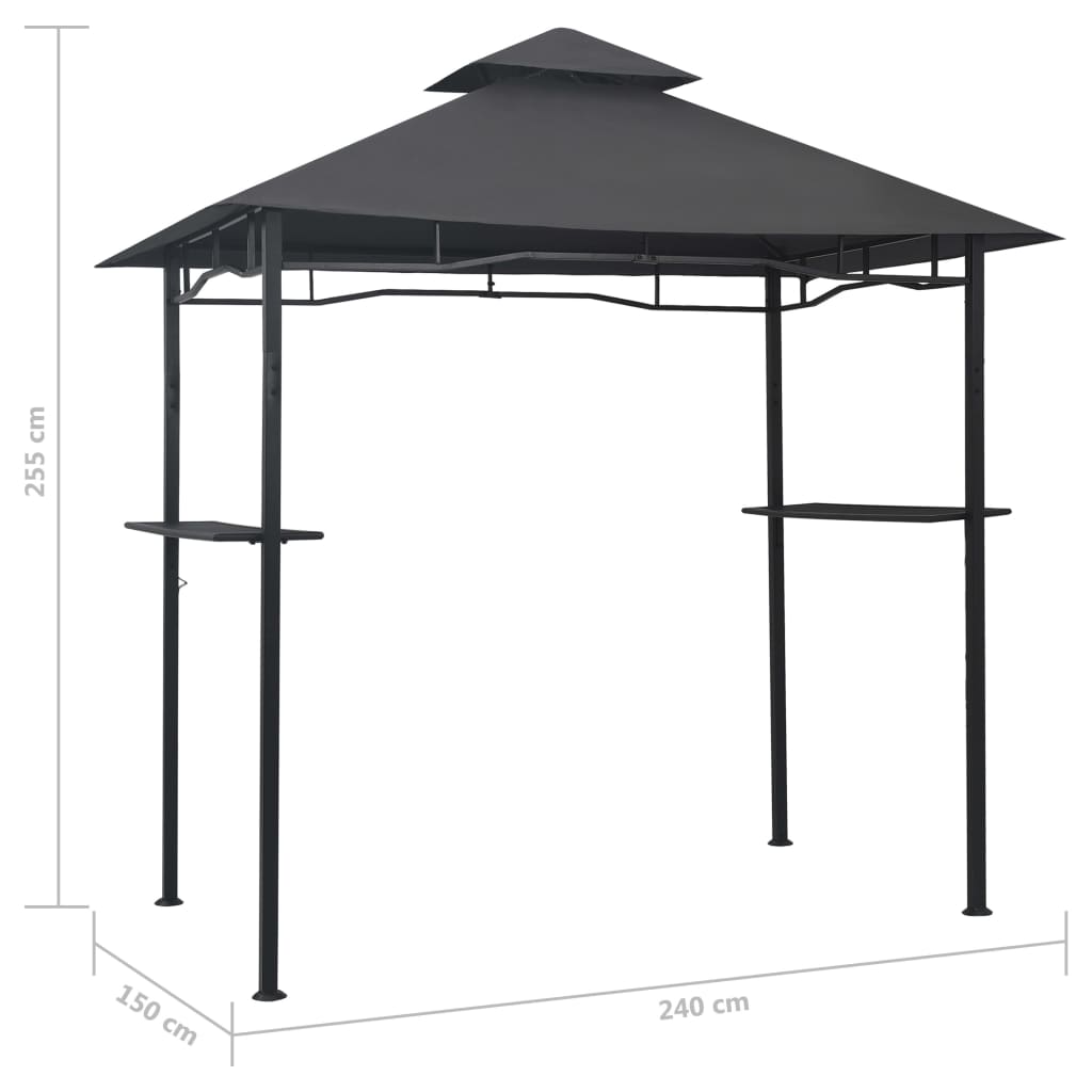 BBQ Gazebo 240x150x255 cm Anthracite Steel- Canopies & Gazebos - HomeShopIreland - Home Shop Ireland - Canopies & Gazebos - BBQ Gazebo 240x150x255 cm Anthracite Steel