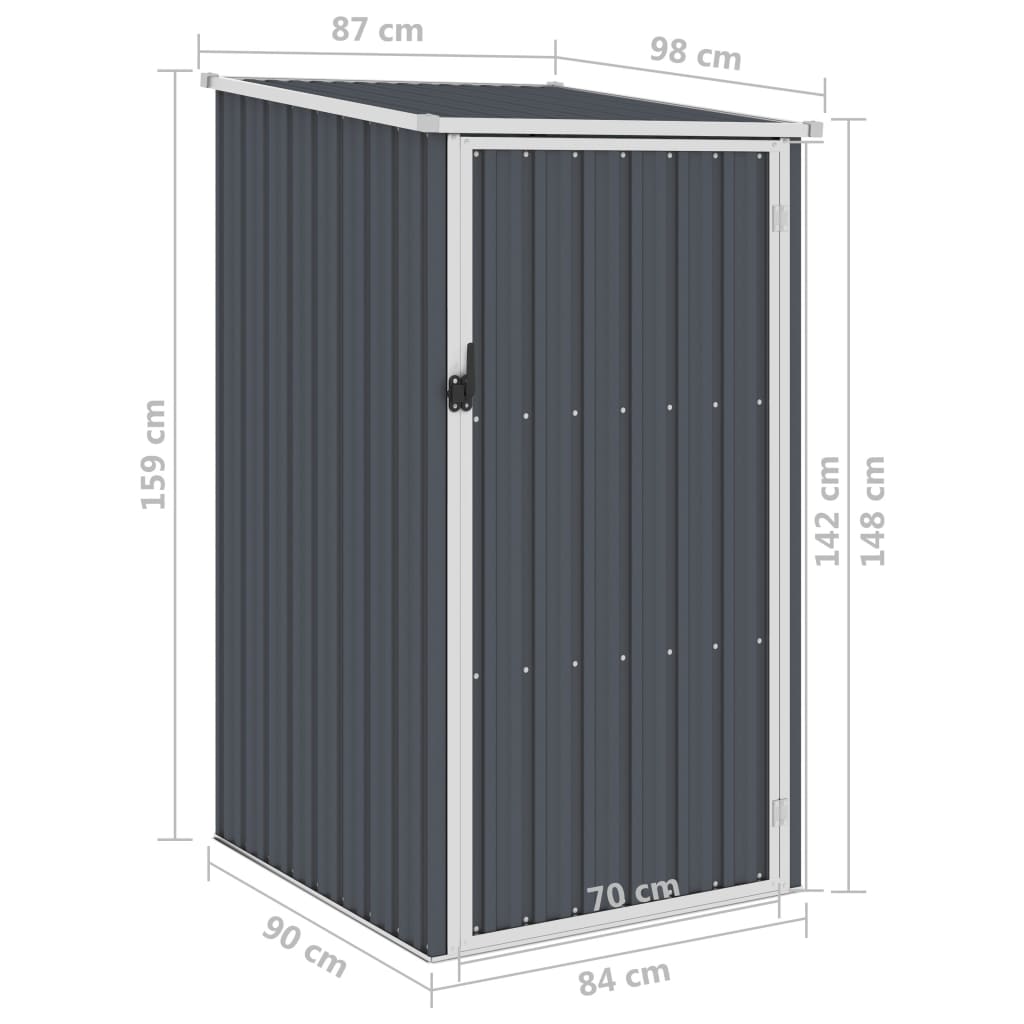 Garden Shed Anthracite 87x98x159 cm Galvanised Steel- Sheds, Garages & Carports - HomeShopIreland - Home Shop Ireland - Sheds, Garages & Carports - Garden Shed Anthracite 87x98x159 cm Galvanised Steel