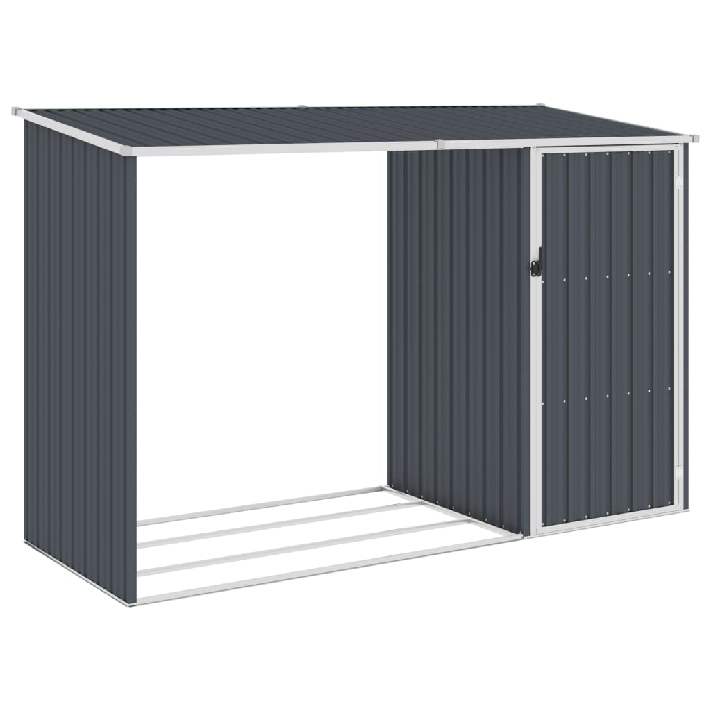 Garden Firewood Shed Anthracite 245x98x159 cm Galvanised Steel- Sheds, Garages & Carports - HomeShopIreland - Home Shop Ireland - Sheds, Garages & Carports - Garden Firewood Shed Anthracite 245x98x159 cm Galvanised Steel