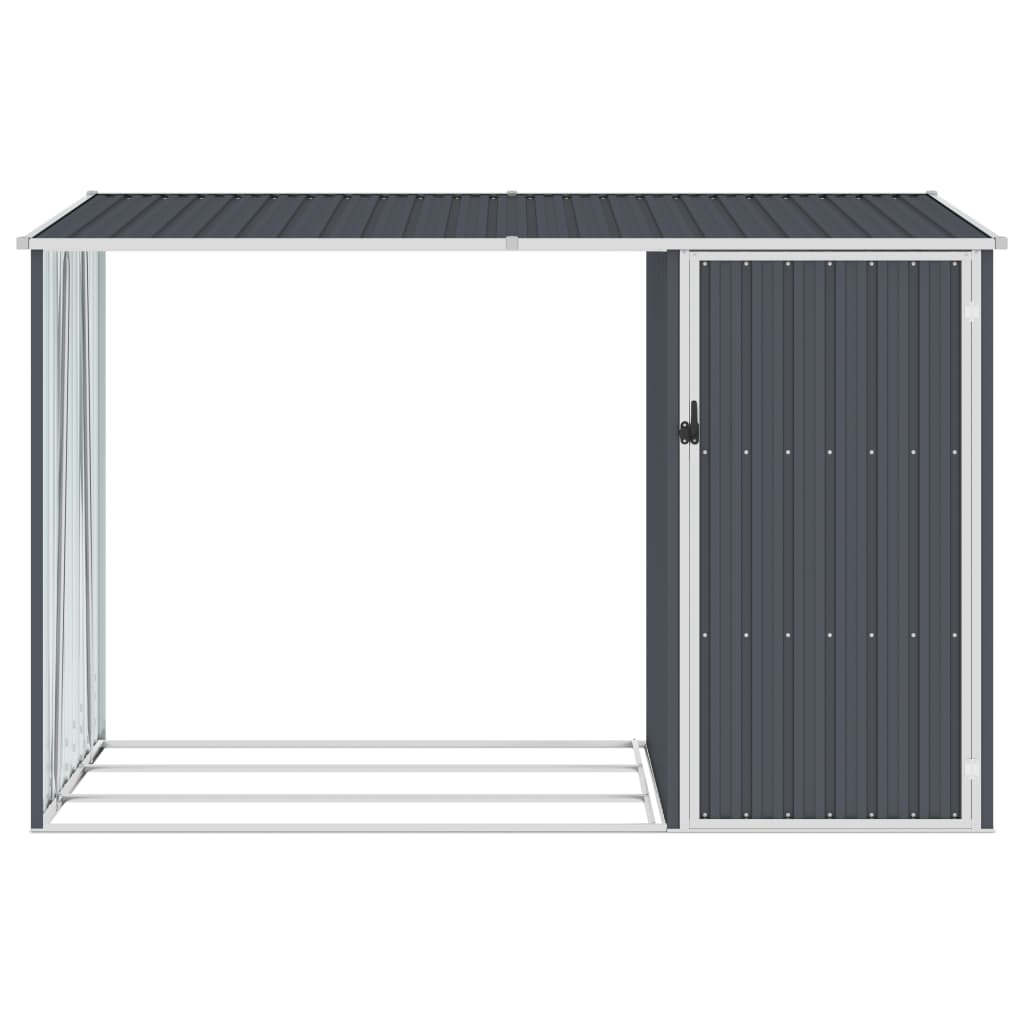 Garden Firewood Shed Anthracite 245x98x159 cm Galvanised Steel- Sheds, Garages & Carports - HomeShopIreland - Home Shop Ireland - Sheds, Garages & Carports - Garden Firewood Shed Anthracite 245x98x159 cm Galvanised Steel