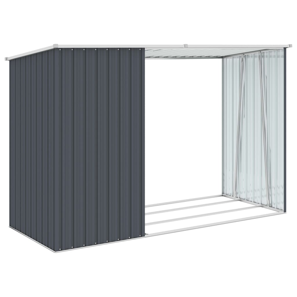 Garden Firewood Shed Anthracite 245x98x159 cm Galvanised Steel- Sheds, Garages & Carports - HomeShopIreland - Home Shop Ireland - Sheds, Garages & Carports - Garden Firewood Shed Anthracite 245x98x159 cm Galvanised Steel
