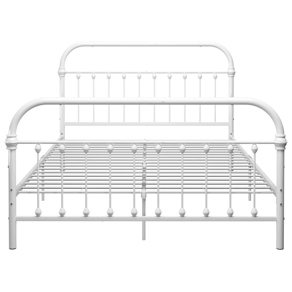 Bed Frame White Metal 140x200 cm- Beds & Bed Frames - HomeShopIreland - Home Shop Ireland - Beds & Bed Frames - Bed Frame White Metal 140x200 cm