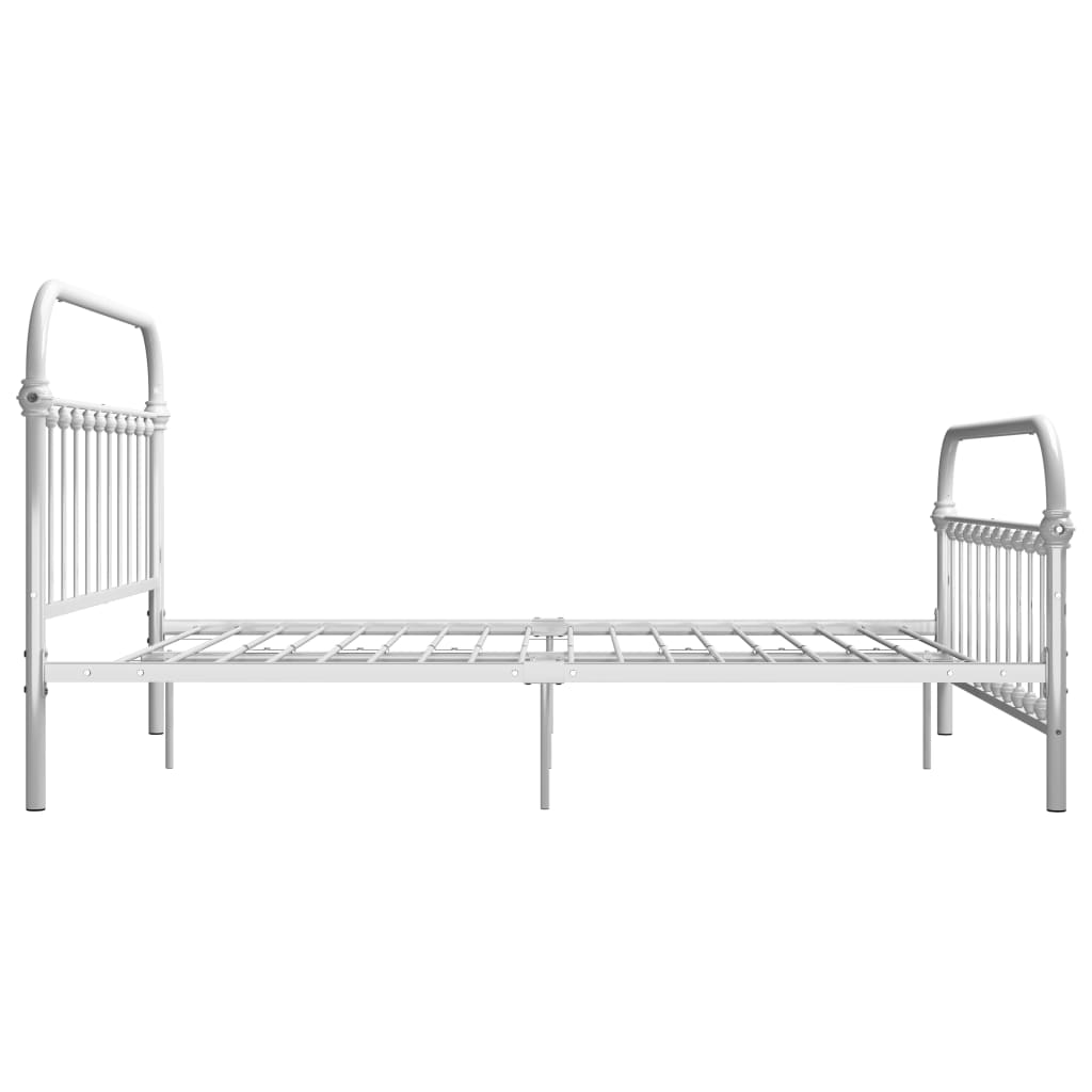 Bed Frame White Metal 140x200 cm- Beds & Bed Frames - HomeShopIreland - Home Shop Ireland - Beds & Bed Frames - Bed Frame White Metal 140x200 cm
