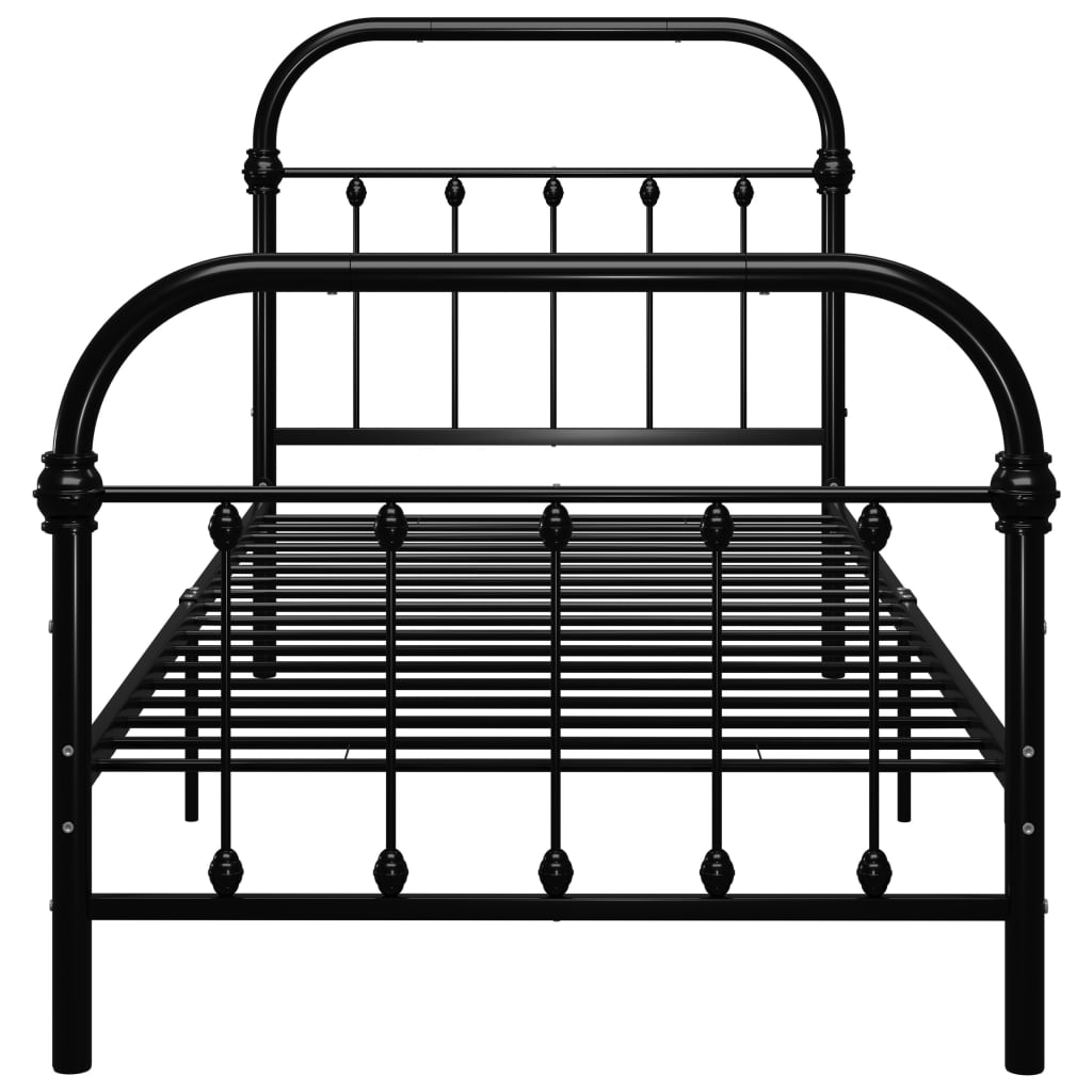 Bed Frame Black Metal 100x200 cm- Beds & Bed Frames - HomeShopIreland - Home Shop Ireland - Beds & Bed Frames - Bed Frame Black Metal 100x200 cm