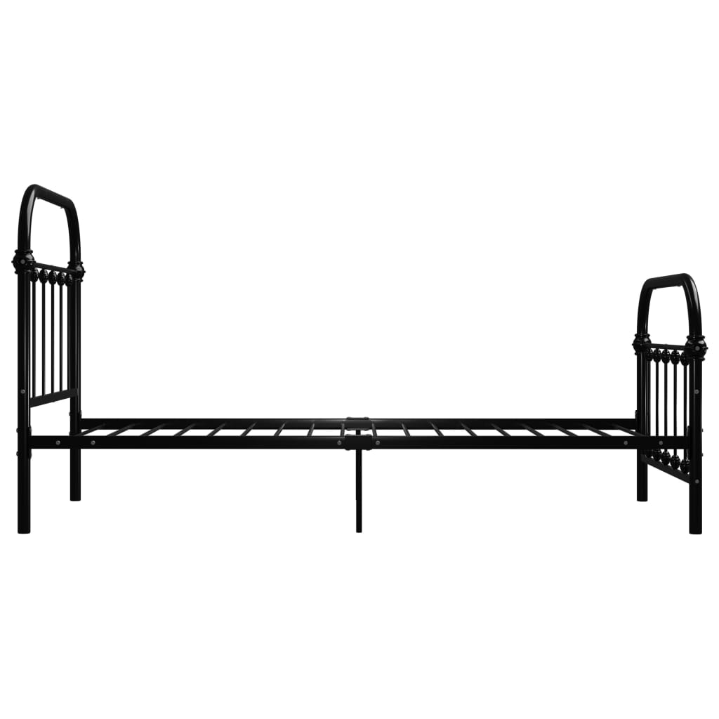 Bed Frame Black Metal 100x200 cm- Beds & Bed Frames - HomeShopIreland - Home Shop Ireland - Beds & Bed Frames - Bed Frame Black Metal 100x200 cm