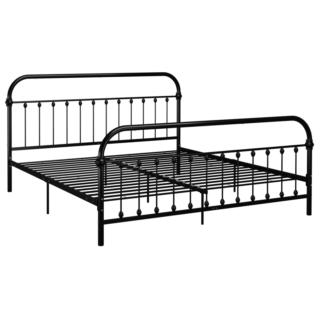Bed Frame Black Metal 180x200 cm- Beds & Bed Frames - HomeShopIreland - Home Shop Ireland - Beds & Bed Frames - Bed Frame Black Metal 180x200 cm