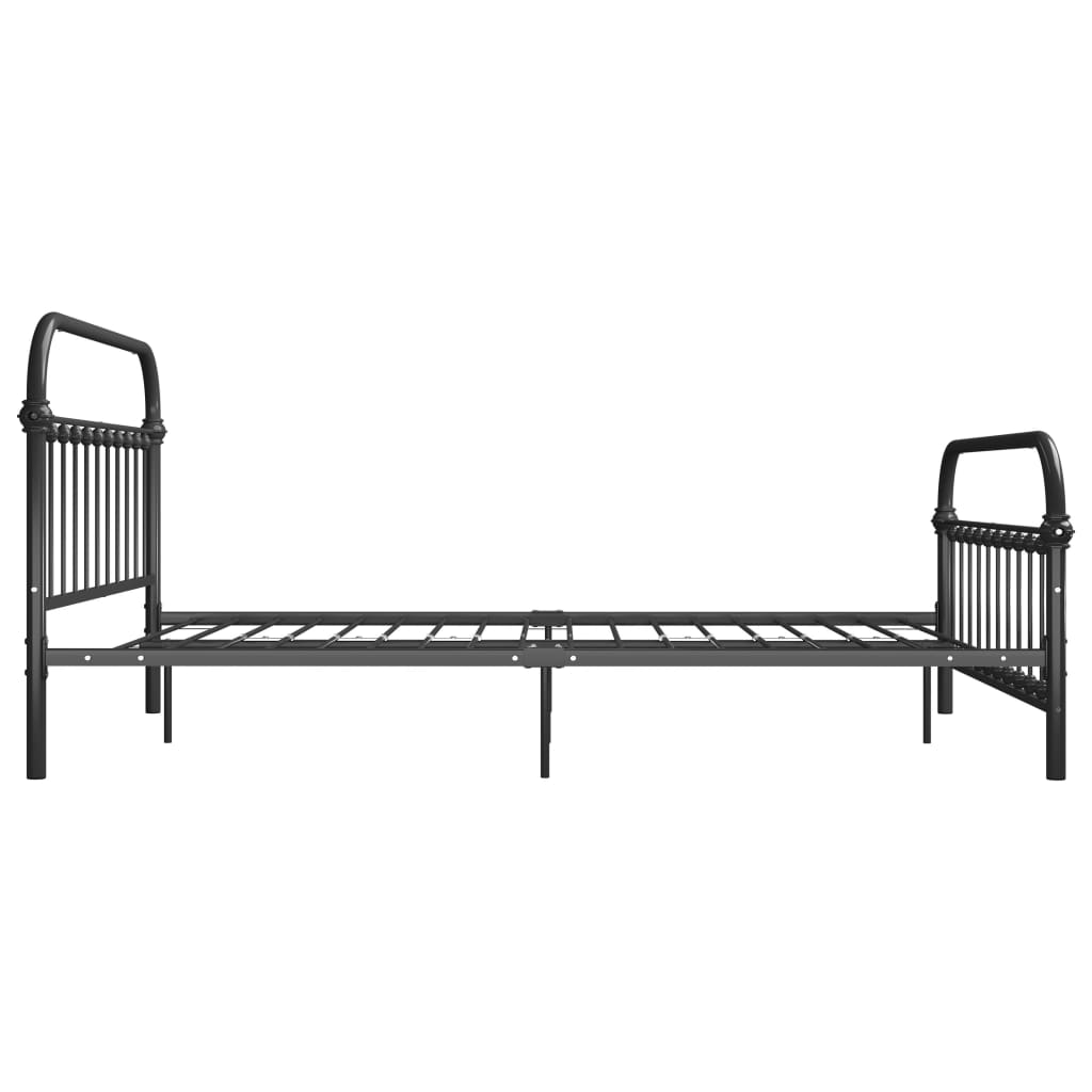 Bed Frame Grey Metal 160x200 cm- Beds & Bed Frames - HomeShopIreland - Home Shop Ireland - Beds & Bed Frames - Bed Frame Grey Metal 160x200 cm