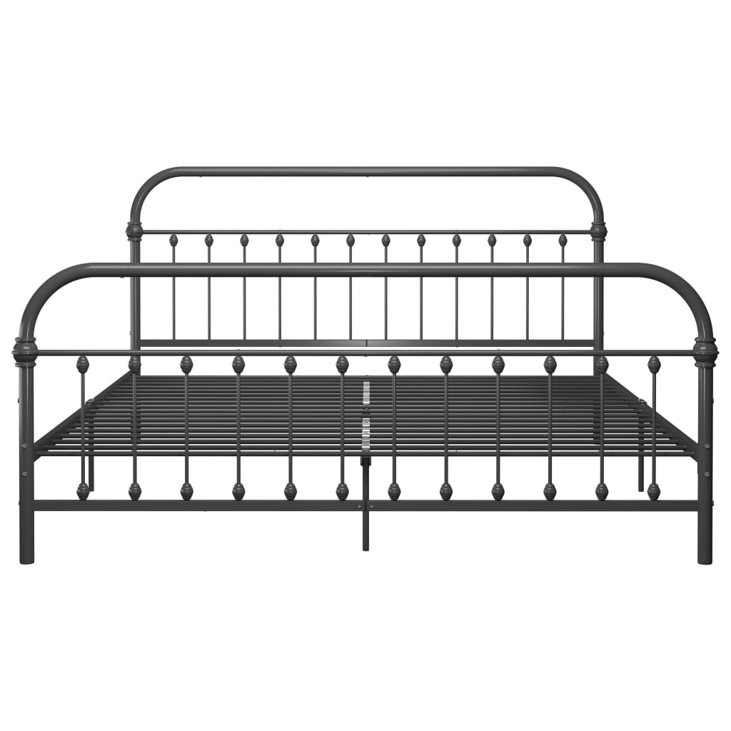 Bed Frame Grey Metal 180x200 cm- Beds & Bed Frames - HomeShopIreland - Home Shop Ireland - Beds & Bed Frames - Bed Frame Grey Metal 180x200 cm